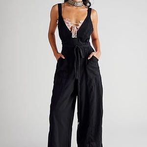 free people pretty simple utility jumpsuit